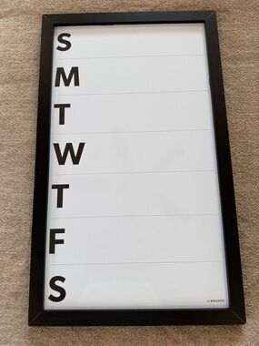 U Brands Black Weekly Dry-Erase Planner Board